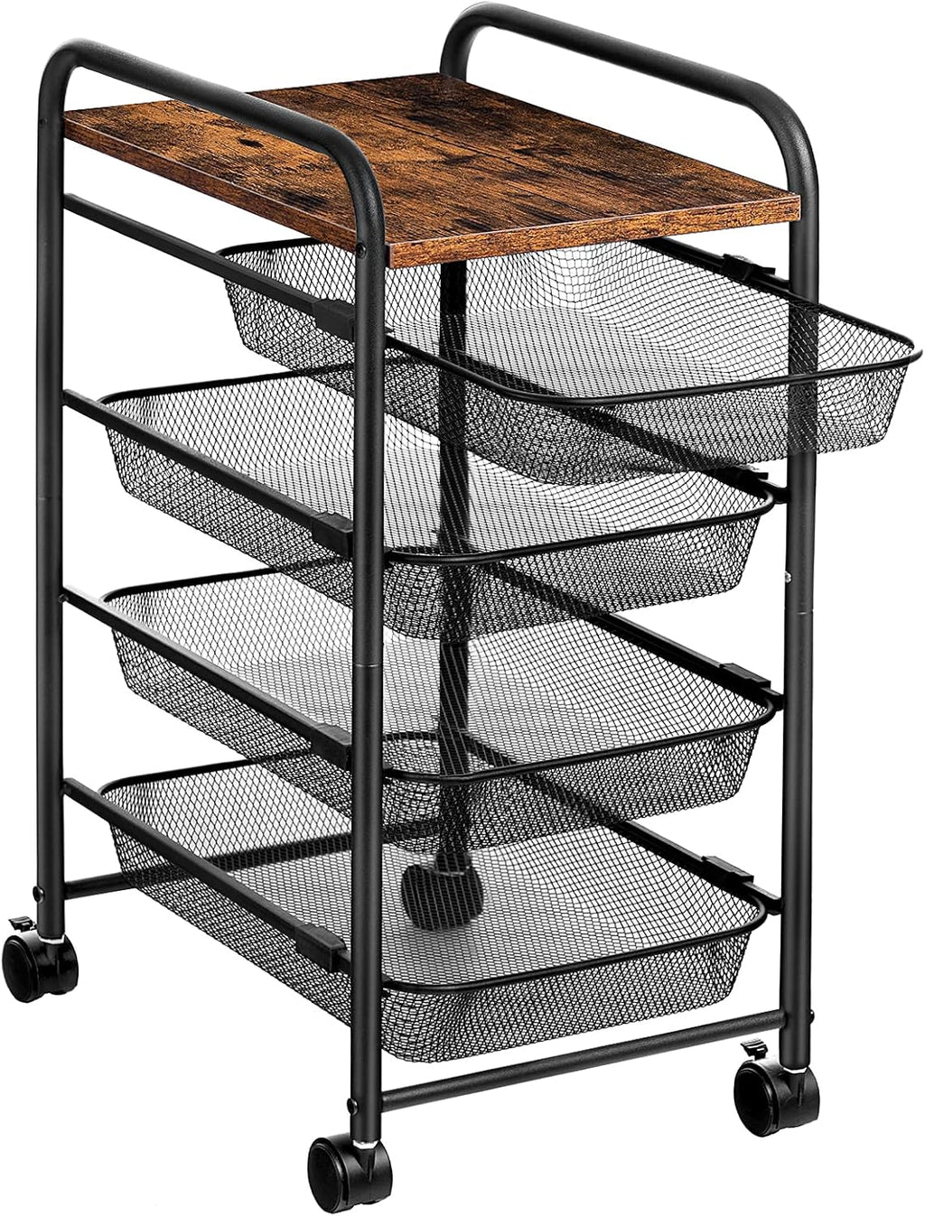 5 Tier Rolling Cart with Mesh Drawers and Wheels Z1905