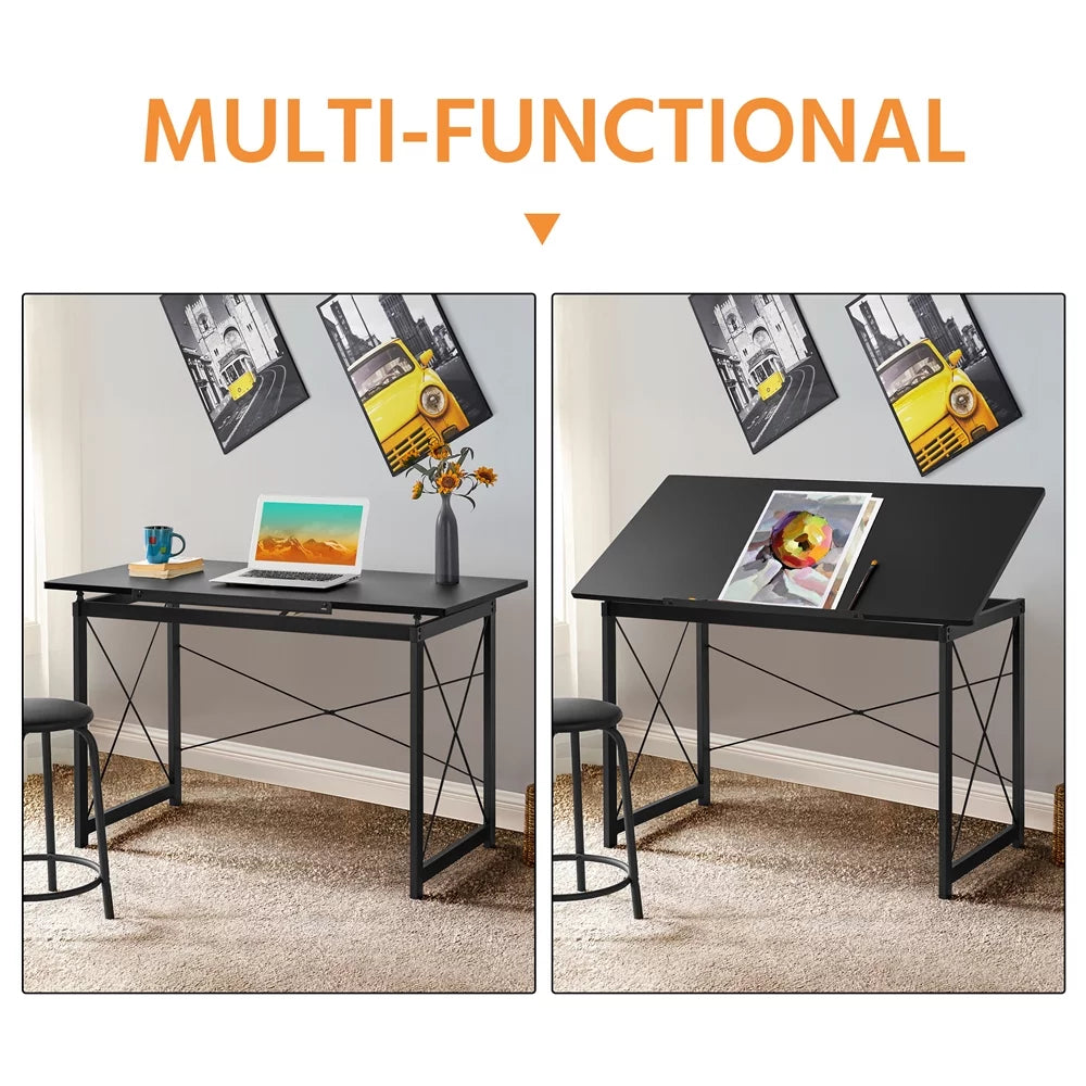 Black Adjustable Drafting Table X74588