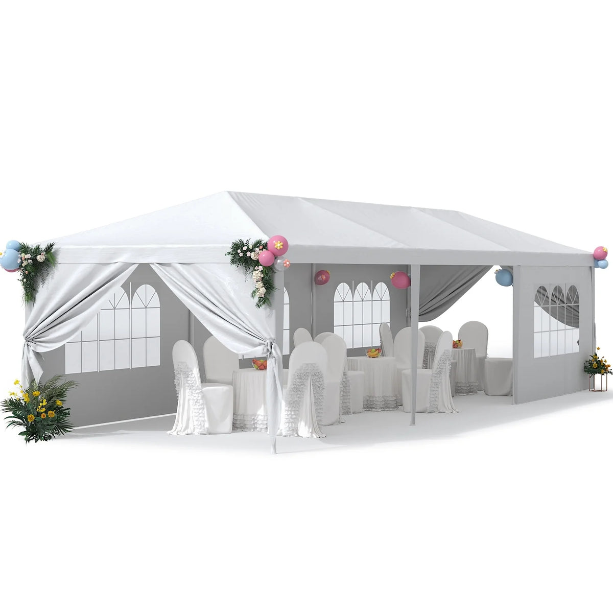 10' x 30' Outdoor Gazebo Canopy Tent with Removable Sidewalls Y5772