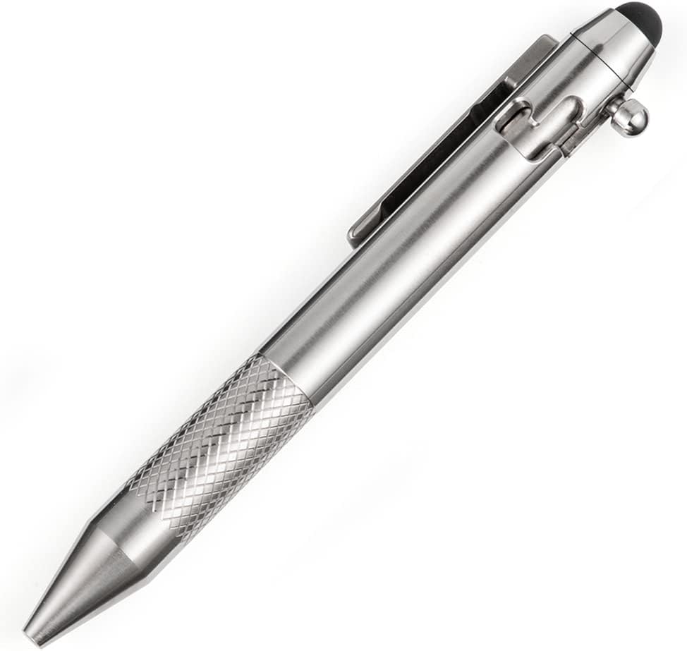 Titanium Bolt Action Pen with Pocket Clip K7478