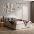 Queen Boucle Platform Bed Q239