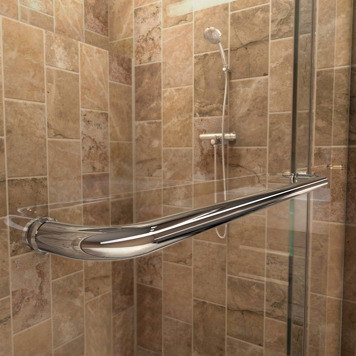 Frameless Bypass Sliding Shower Door Brushed Nickel U1800