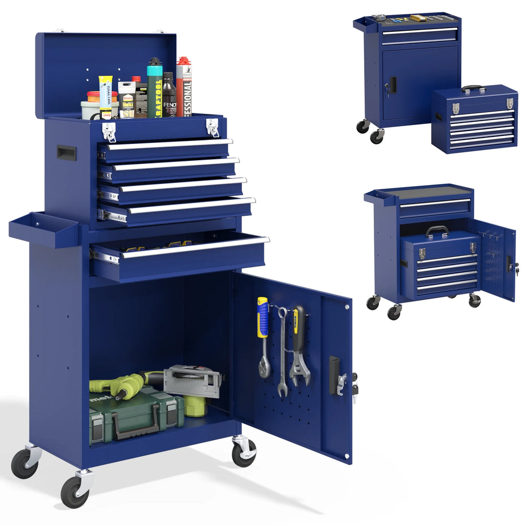 5 Drawer Mechanic Tool Chest with Wheels Rolling Tool Box Cabinet G42109