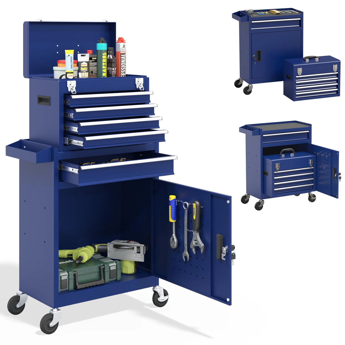 5 Drawer Mechanic Tool Chest with Wheels Rolling Tool Box Cabinet G42109