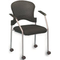 Black Grey Side Chair with Casters W880