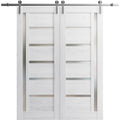 Double Barn Door 36 x 84 inches with Frosted Glass Q887259
