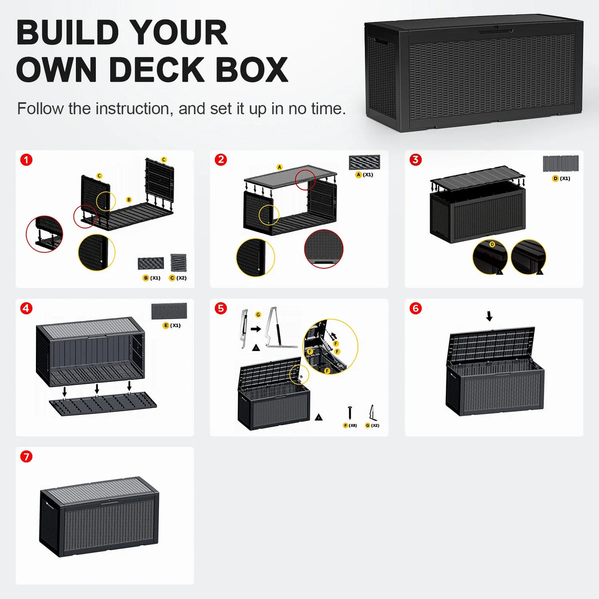100 Gallon Waterproof Outdoor Storage Box G1193