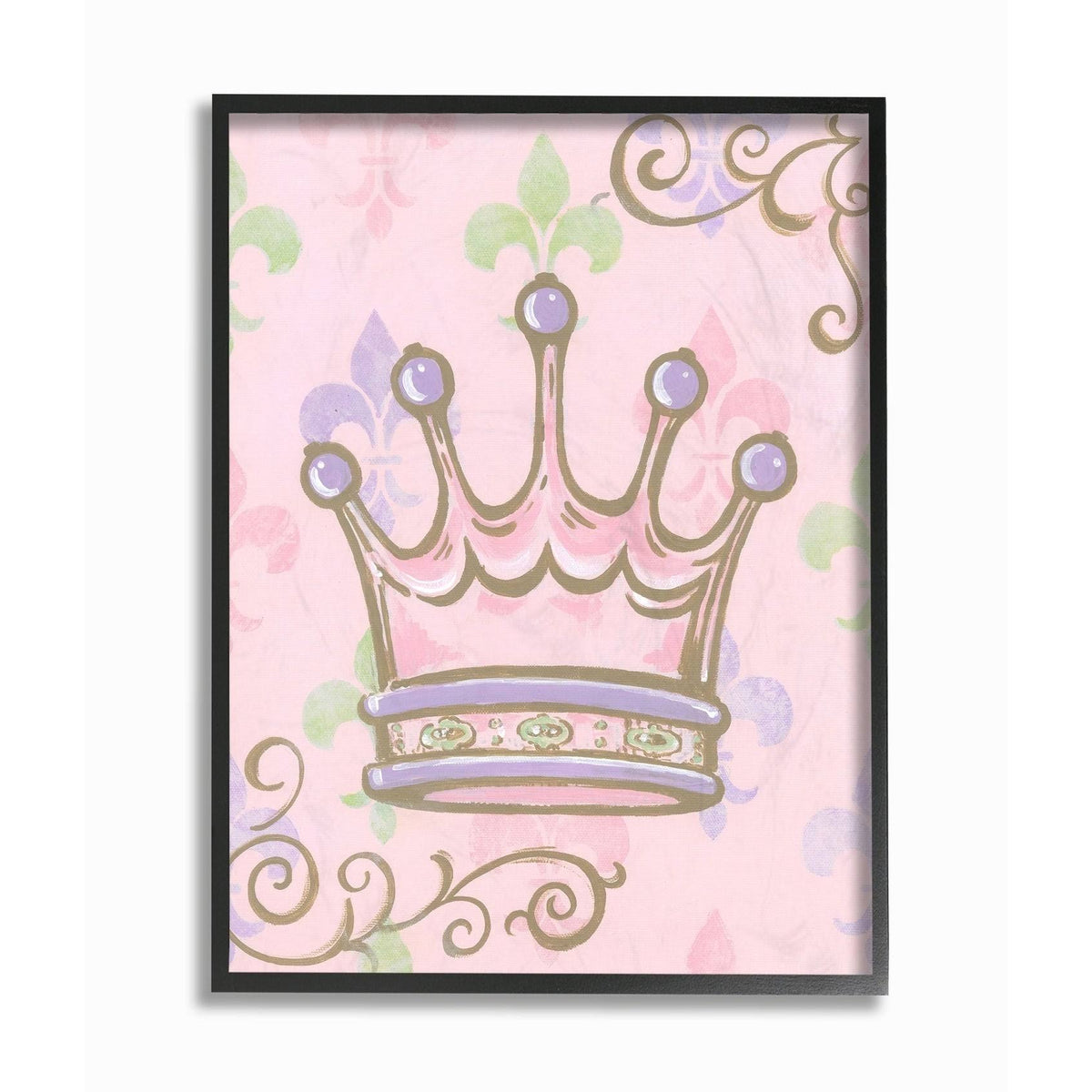 Pink Background Black Framed Wood Wall Art M95320