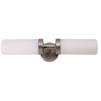 Brushed Nickel LED Sconce with Satin Etched Opal Glass Shade Y8497