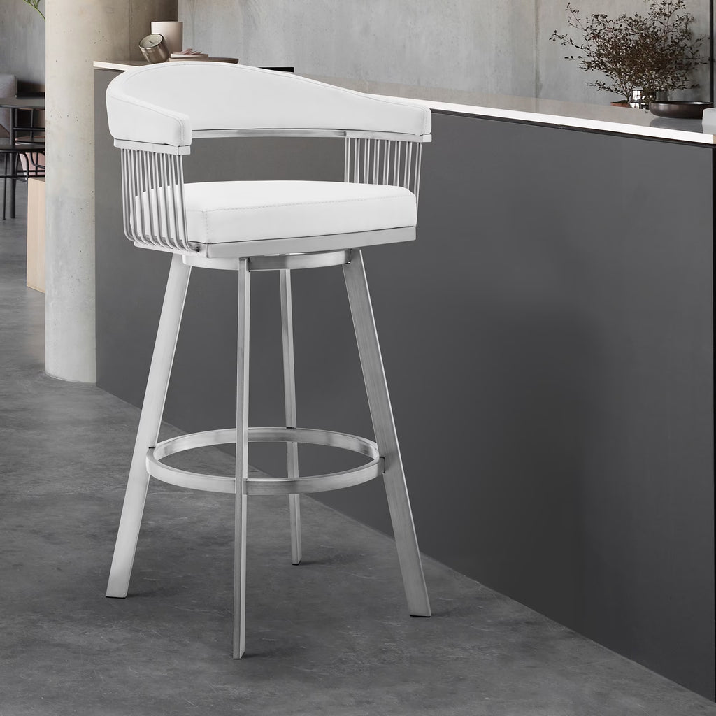 Faux Leather Swivel Bar Stool T24006