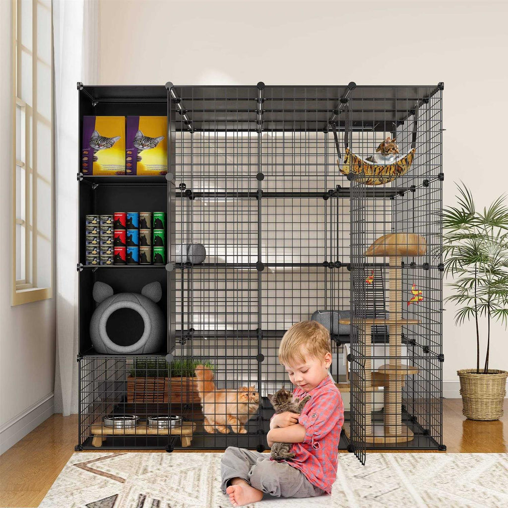 Large Indoor Metal Cat Cage with Hammock K292652