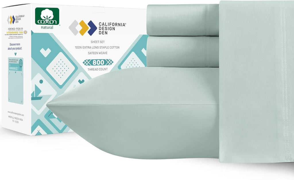 Split King 5Pc Cotton Sheet Set with 2 Twin-XL Fitted Sheets O972