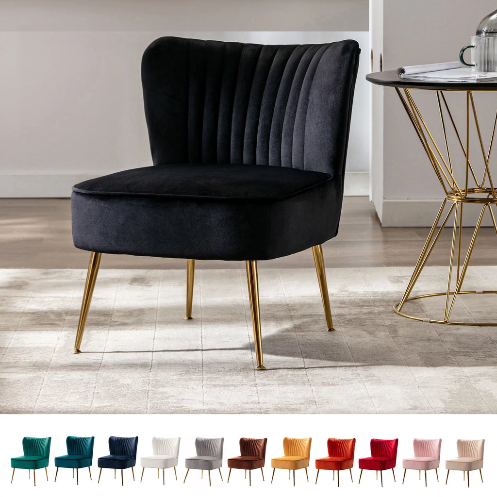 Tan Velvet Upholstered Accent Chair Z5577