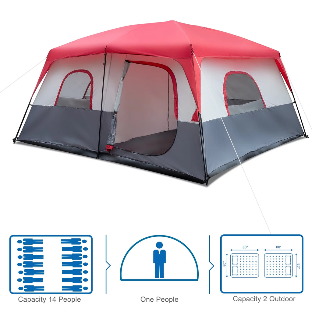 10 Person Waterproof Cabin Tent with Rainfly A166077