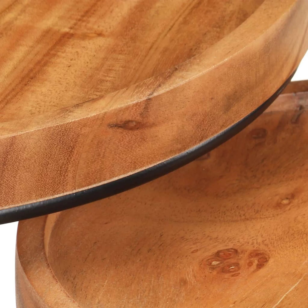 2 Piece Acacia Wood Round Top Coffee Table Set G498369