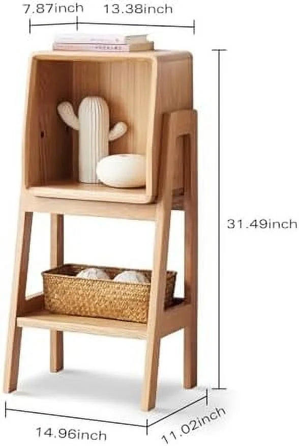 Solid Oak Wood 2 Tier End Table T30293