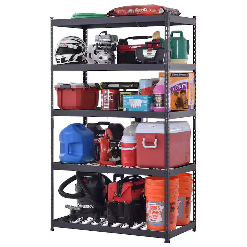 5-Tier Heavy Duty Steel Storage Shelving Unit in Black P458823