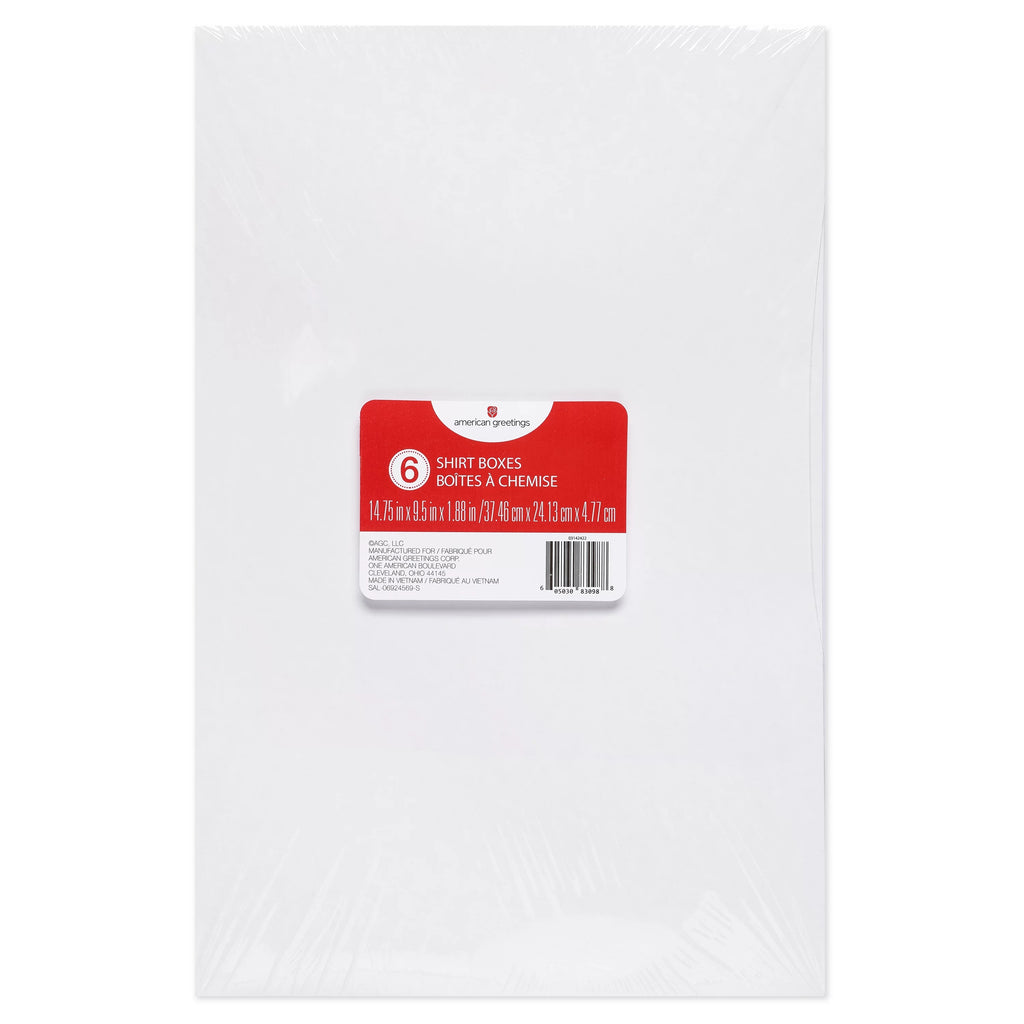 White Shirt Boxes with Lids 6-Boxes V3579