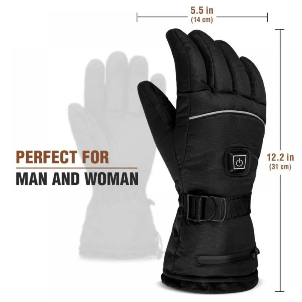 Electric Battery Heated Gloves, Waterproof Touchscreen, 3 Heating Mode Winter Warm Gloves W450974