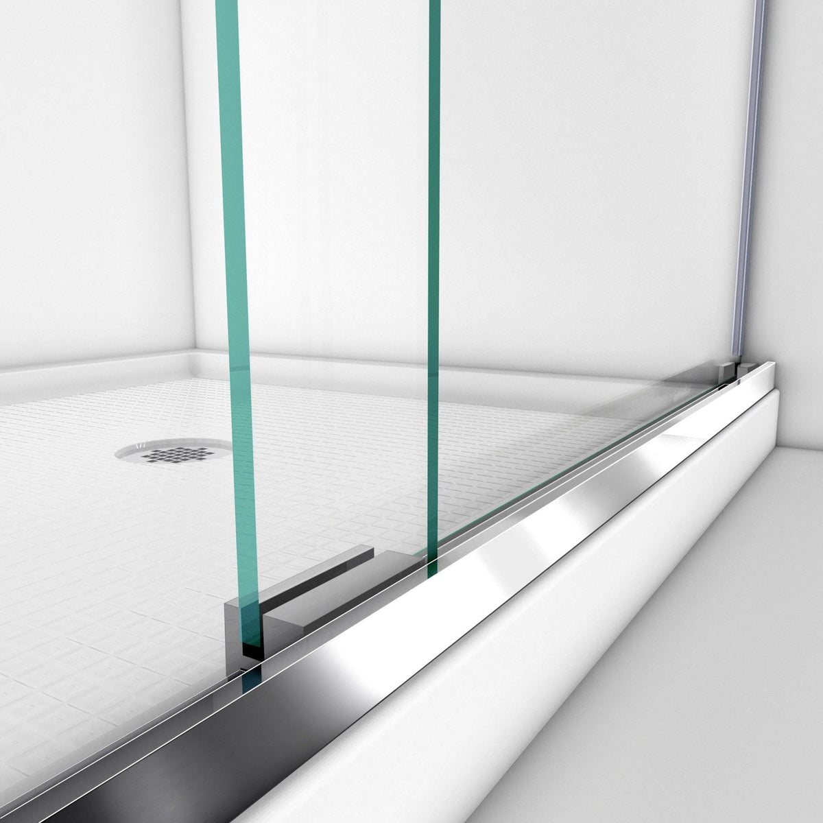 Frameless Bypass Sliding Shower Door Brushed Nickel U1800