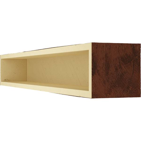Rough Sawn Faux Wood Fireplace Mantel, Natural Pecan D15899