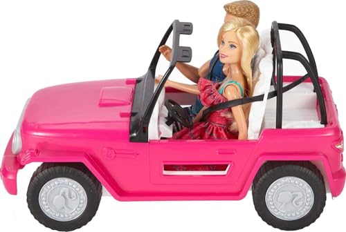 Pink 2-Seater Open Toy Car with Dolls I427630