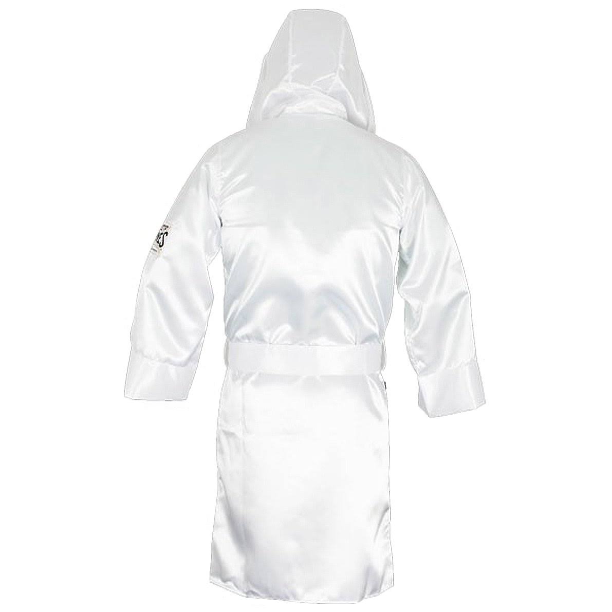 White Satin Boxing Robe with Hood H35096