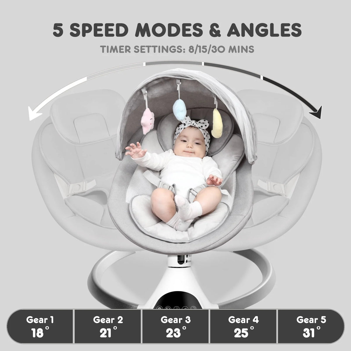 Pink Electric Baby Swing M64438