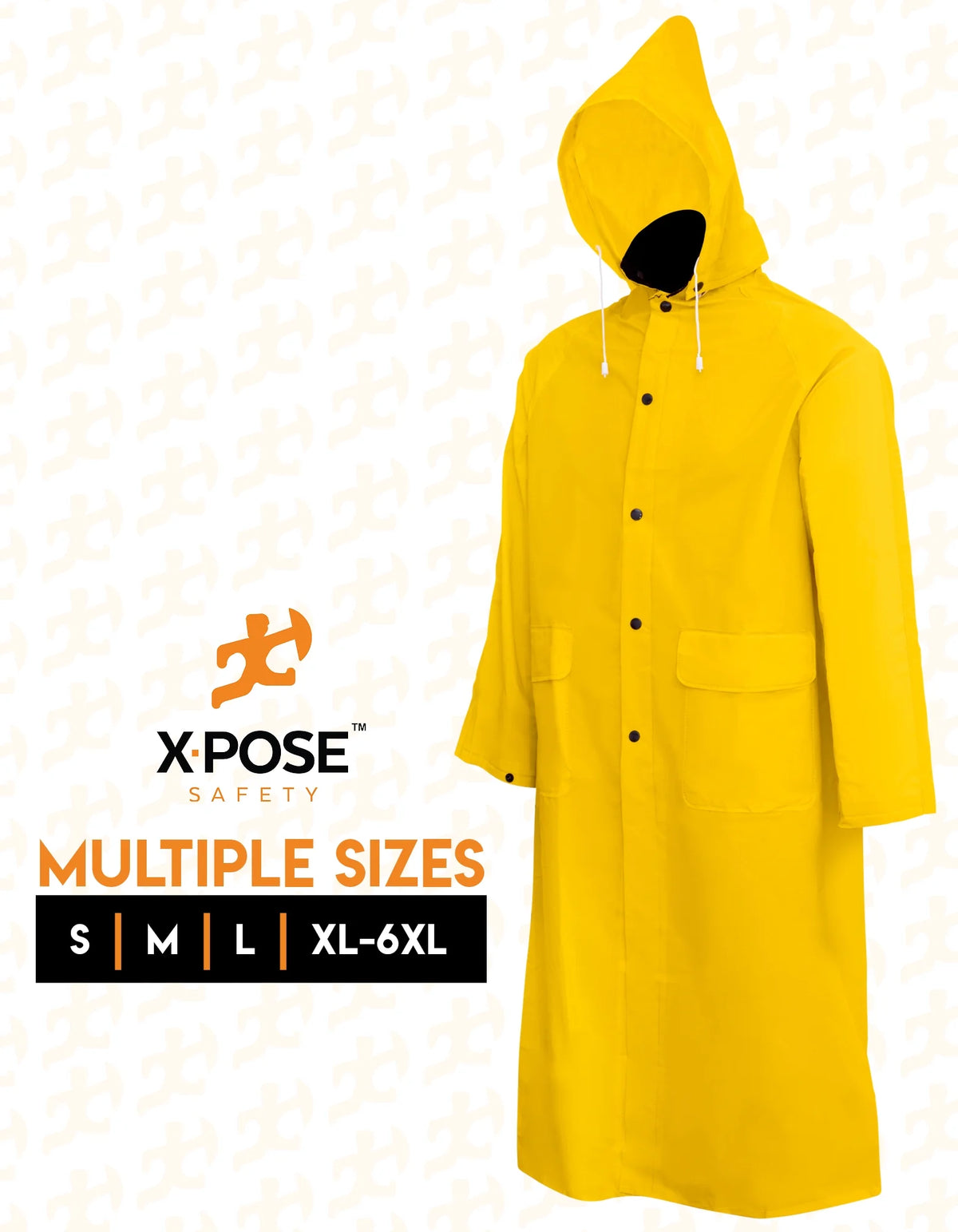 Yellow PVC Raincoat Jacket with Detachable Hood P370