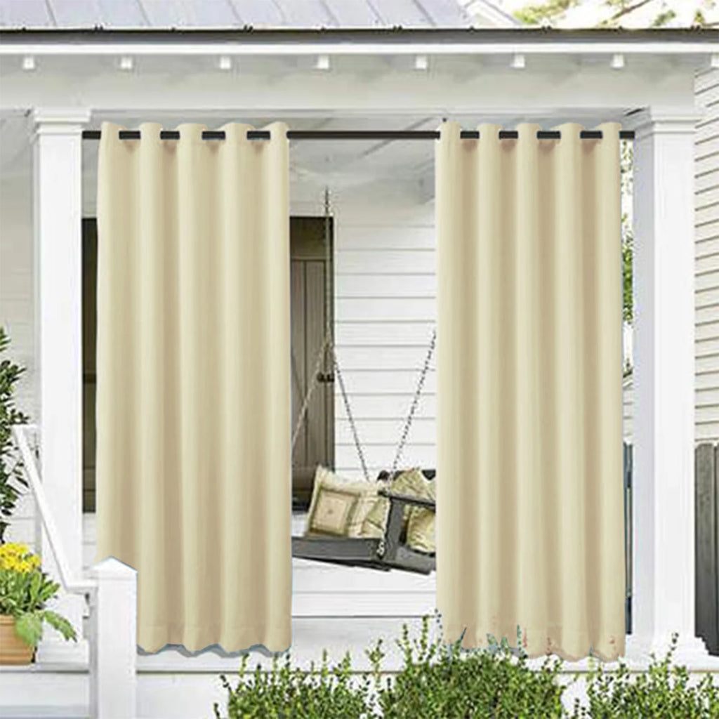 Blackout Outdoor Curtains 52*108 in 2 Panel Beige P556