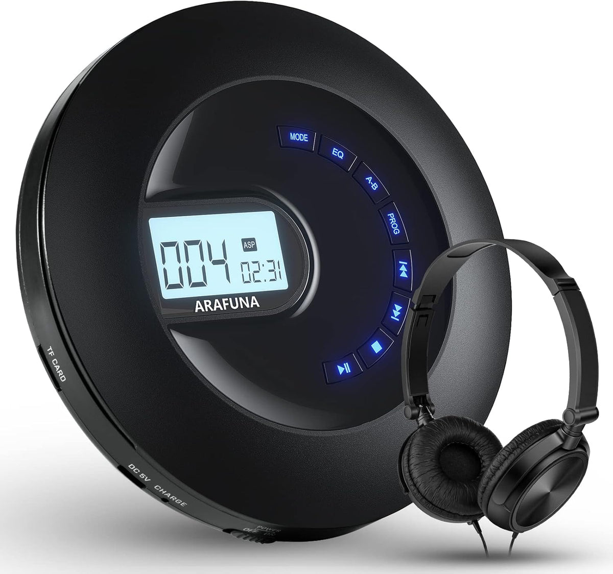 Portable Rechargeable CD Player with Anti-Skip LCD Display K490