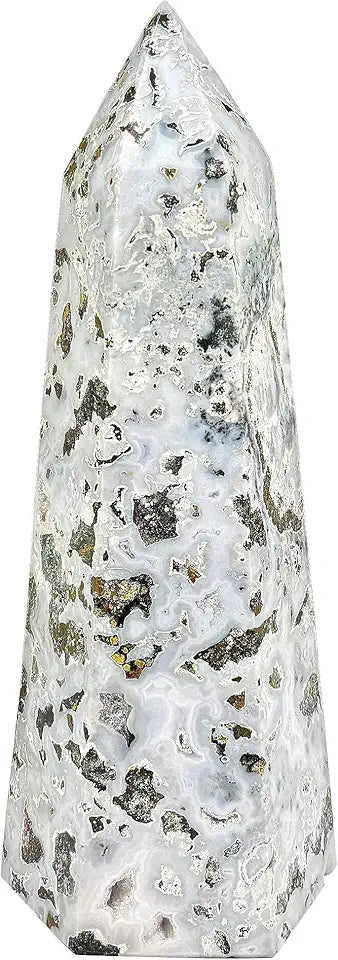 Natural Sea Jasper Crystal Gemstone Obelisk Tower Point S669169
