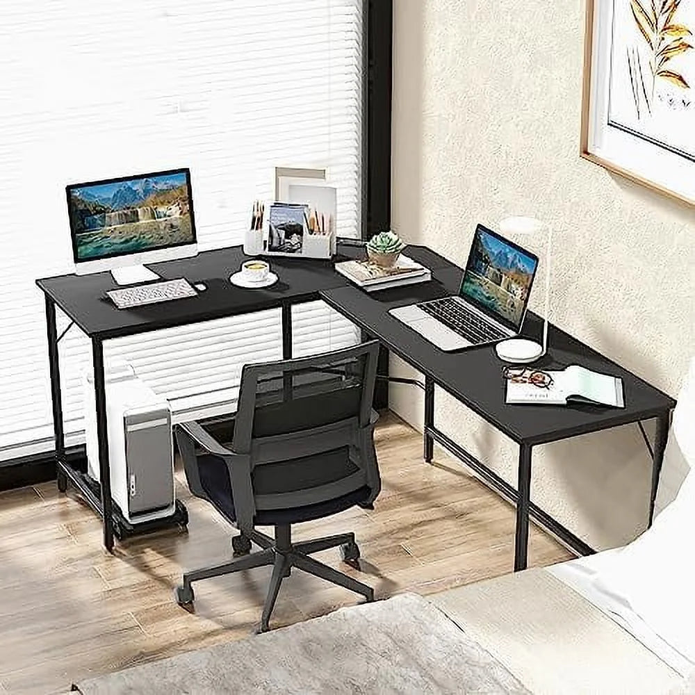 L-Shaped Office Desk with Power Outlets Y5129