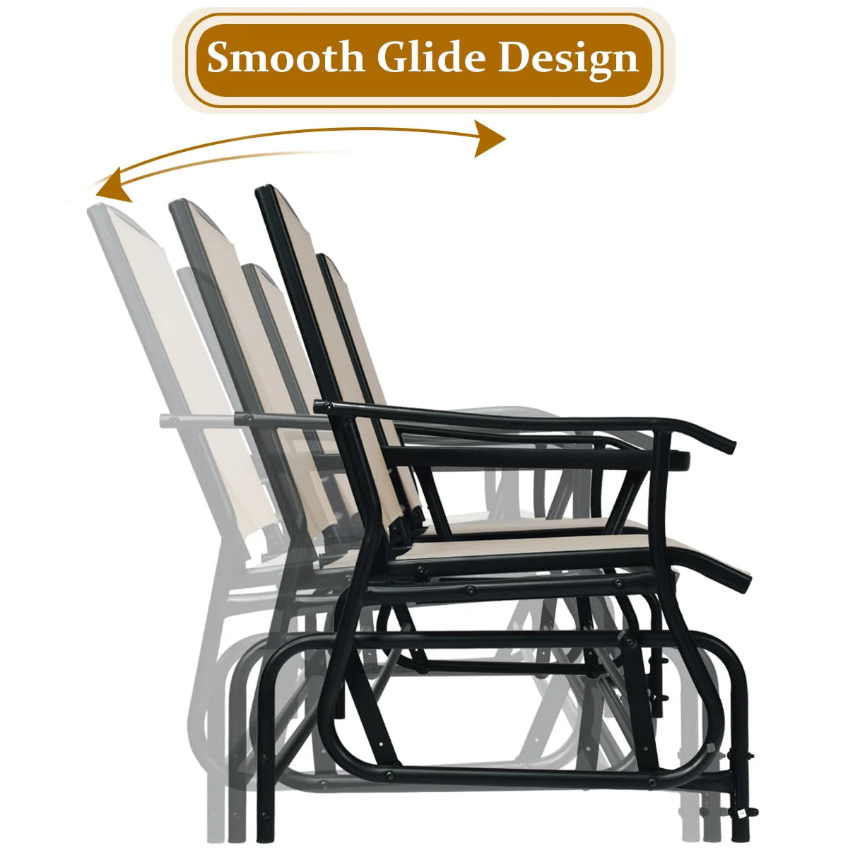 2 Person Patio Glider Loveseat with Center Table F1278