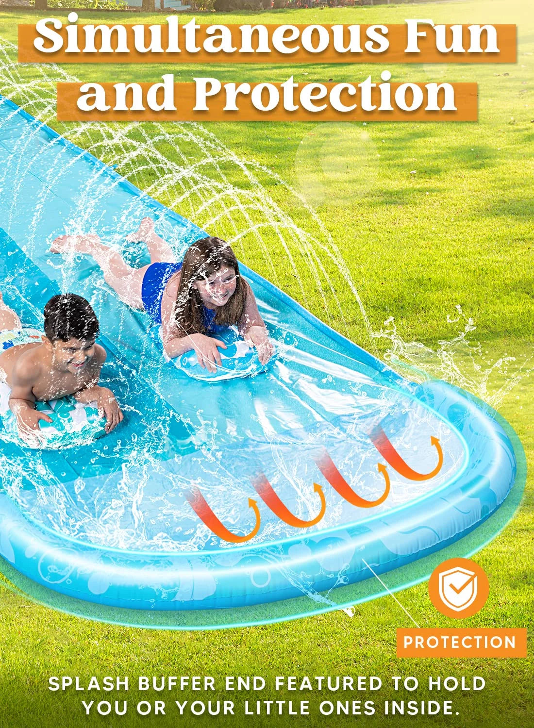 Water Slides with 2 Boogie Boards E950406