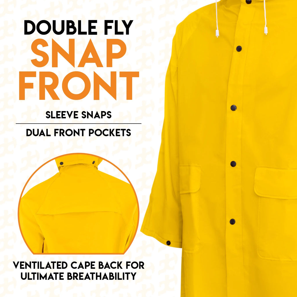 Yellow PVC Raincoat Jacket with Detachable Hood P370