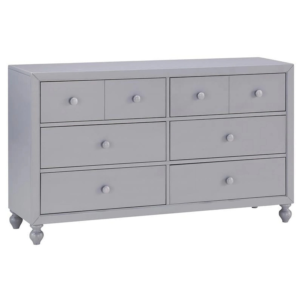 Gray 6 Dovetail Drawers Modern Wood Dresser W69484