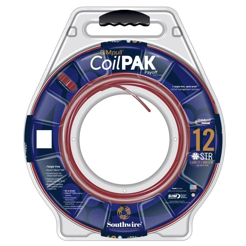 2000 ft 12 Red Stranded Cu THHN-THWN Wire A9718
