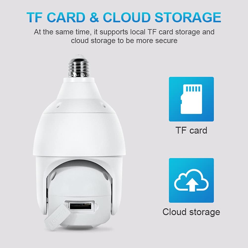 2K 3.0MP Wireless PTZ Security Camera with E27 Light Bulb Connector, Pack of 2 S43583