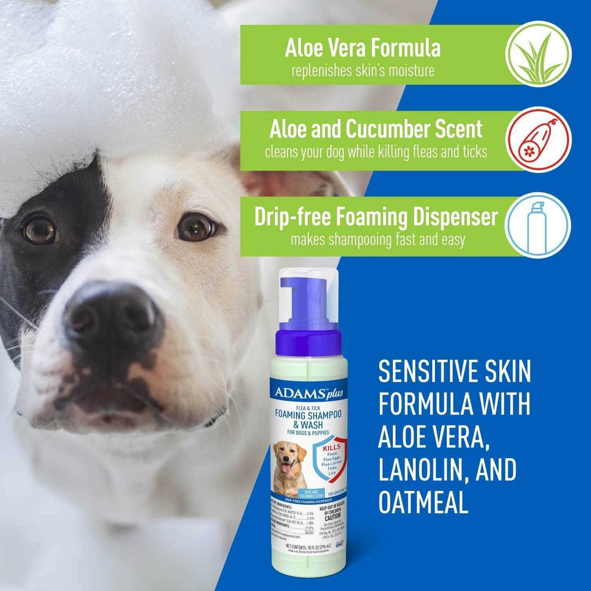 Foaming Flea And Tick Shampoo with Aloe And Cucumber Y7005