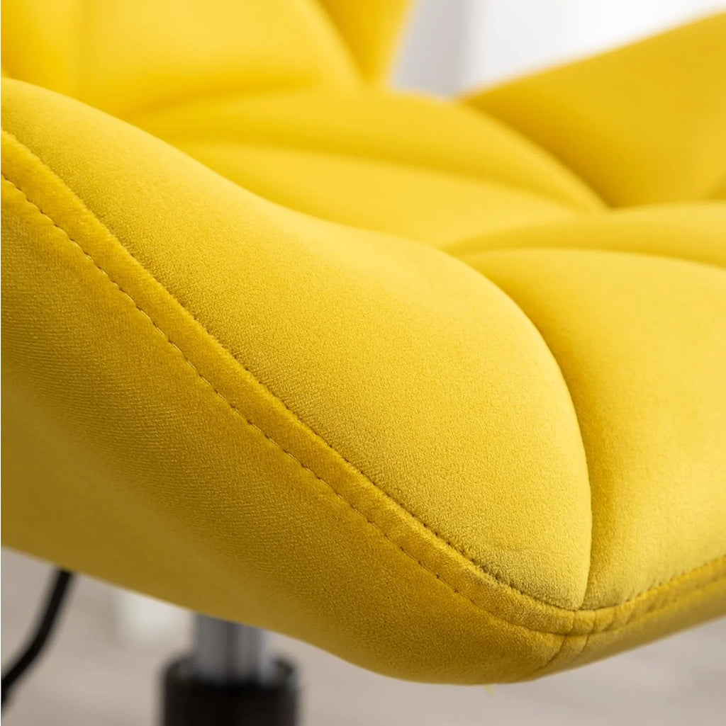 Yellow Tufted Adjustable Swivel Office Chair H4556
