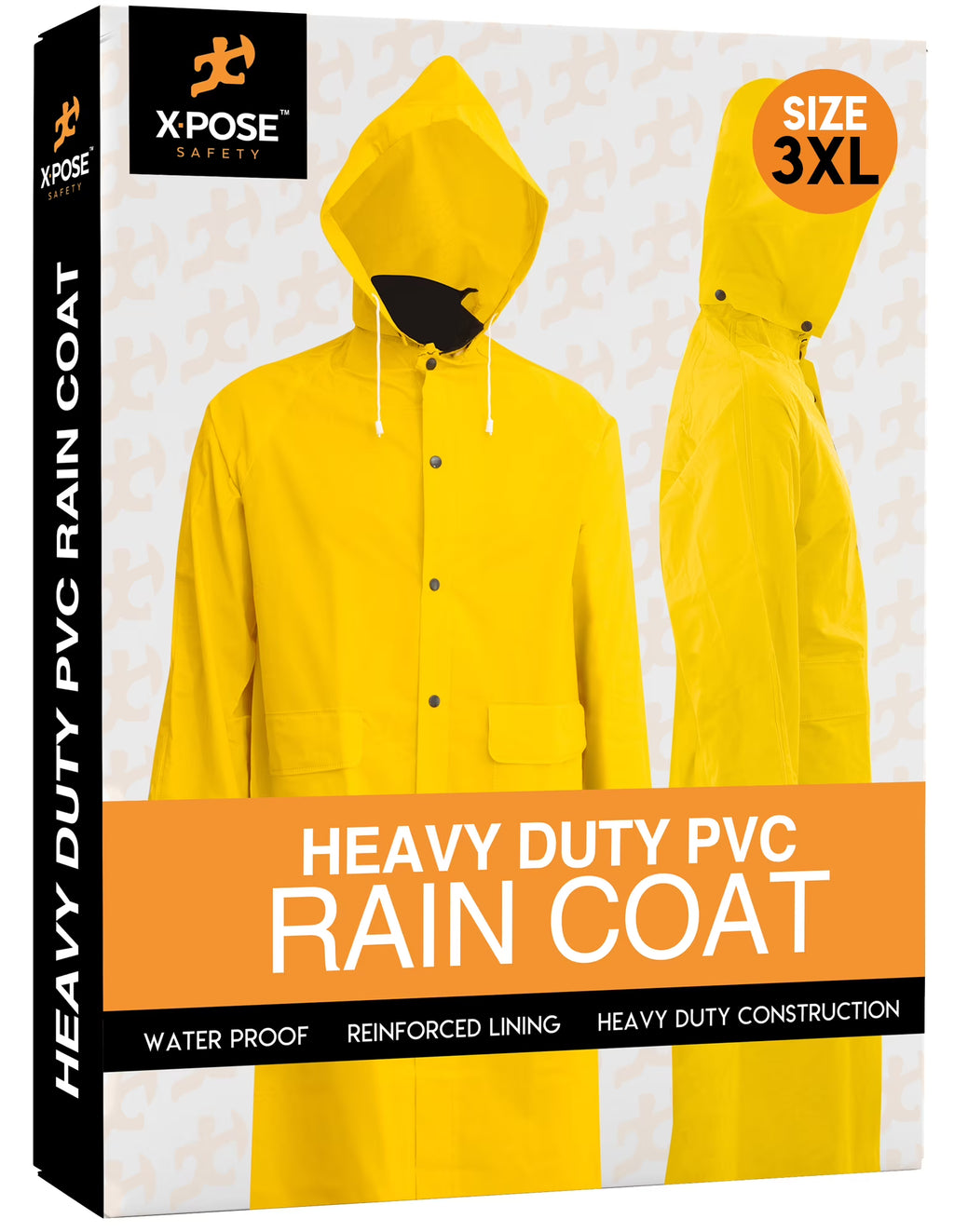 Yellow PVC Raincoat Jacket with Detachable Hood P370