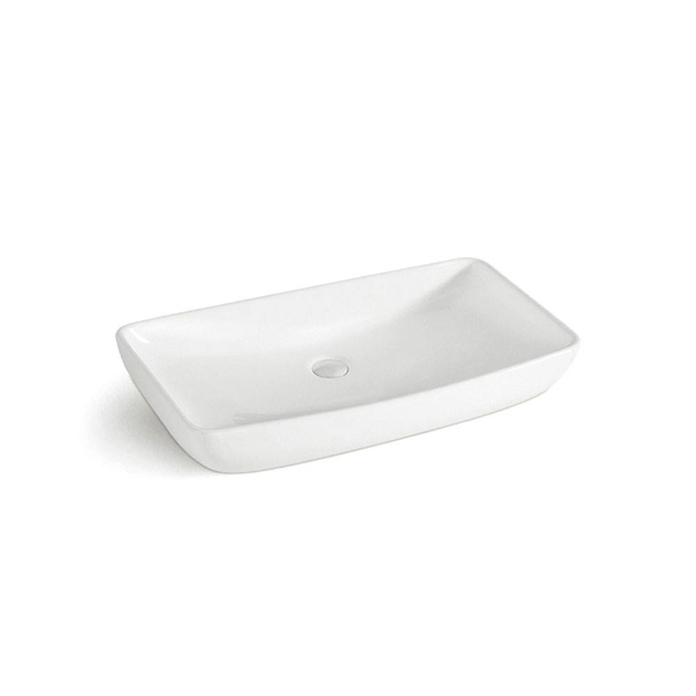 White Rectangular Vessel Bathroom Sink F276