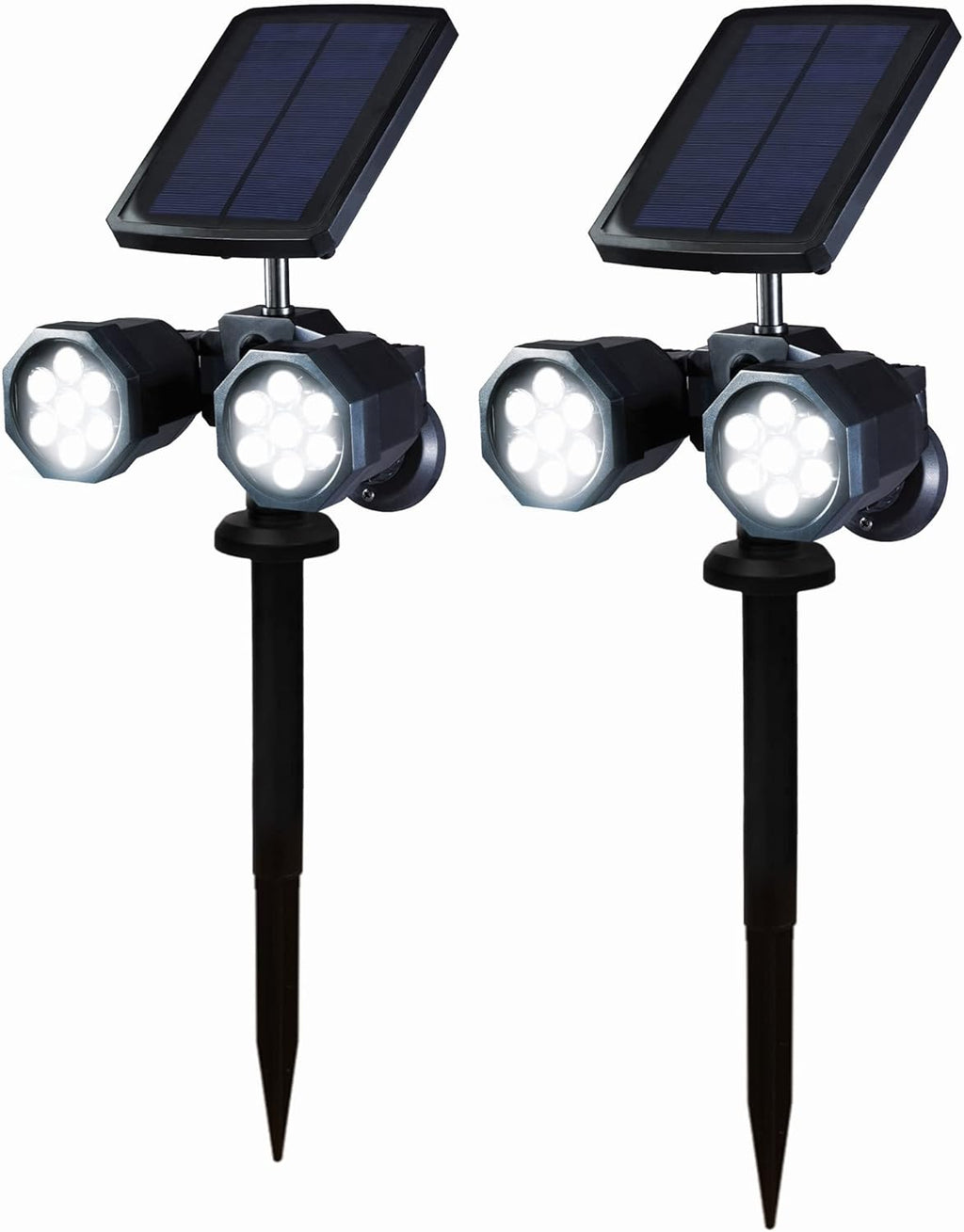 Solar Lights Outdoor with Motion Sensor 14 LED Waterproof Landscape Spotlights Set of 2 F3985