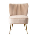 Tan Velvet Upholstered Accent Chair Z5577