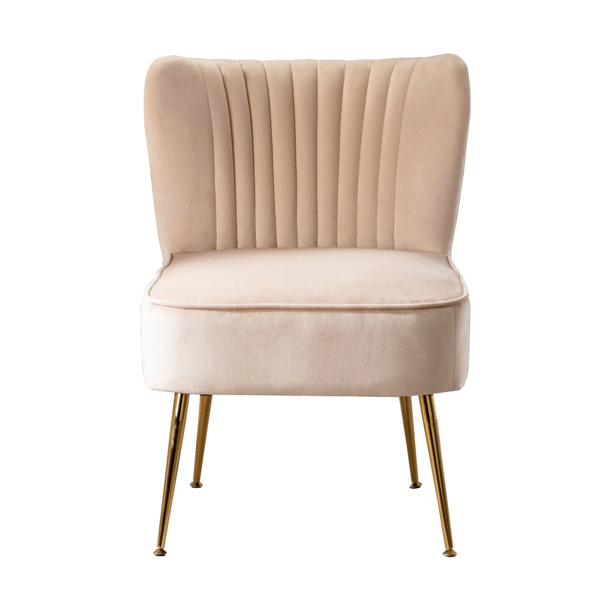 Tan Velvet Upholstered Accent Chair Z5577