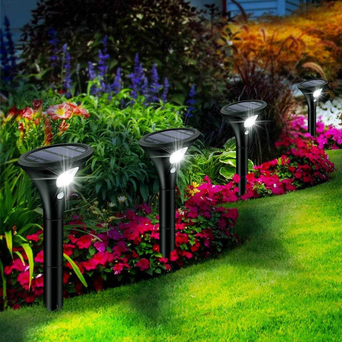 Solar Pathway Lights, 4 Pack LED IP65 Waterproof M7401