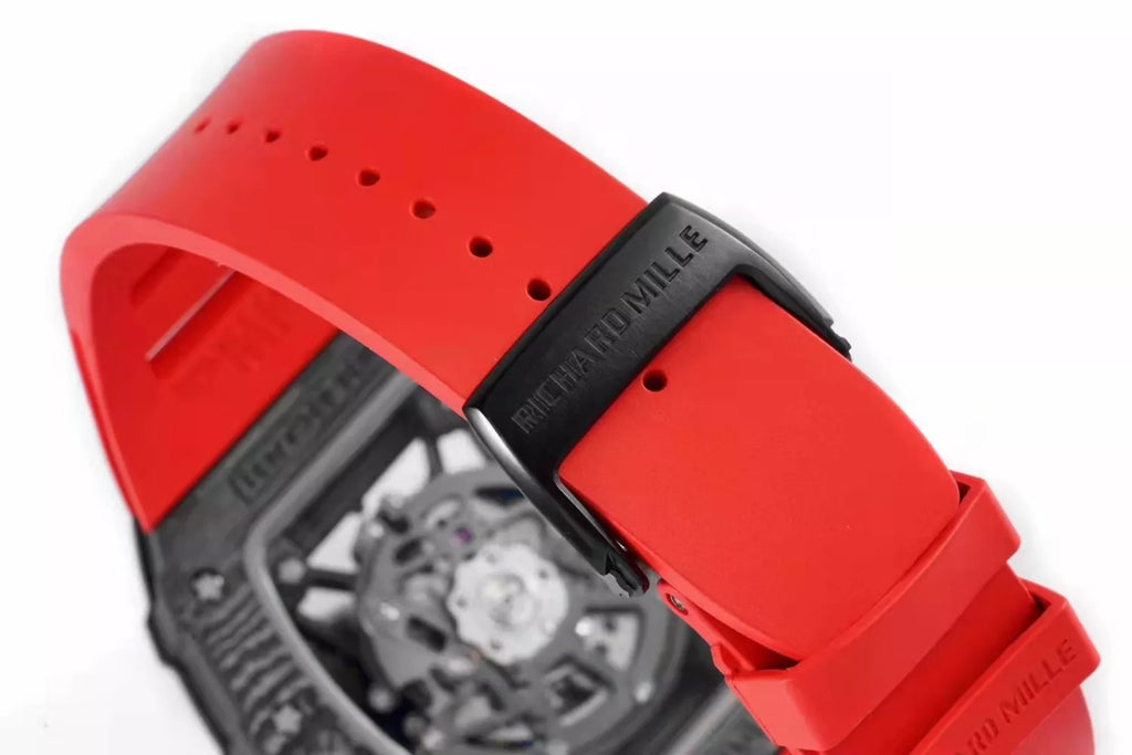 Black Bezel Red Markers Red Rubber Strap Q459