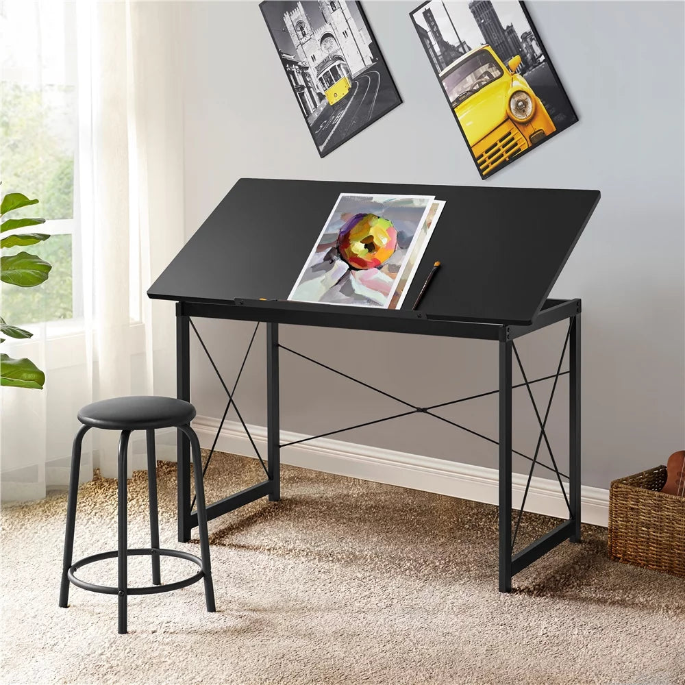 Black Adjustable Drafting Table X74588