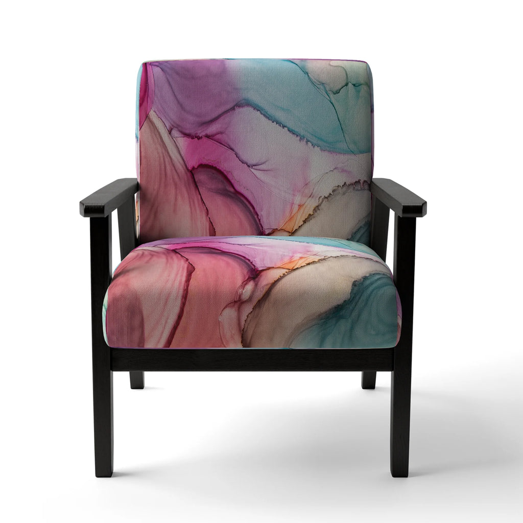 Purple Turquoise Marble Upholstered Accent Chair K48969